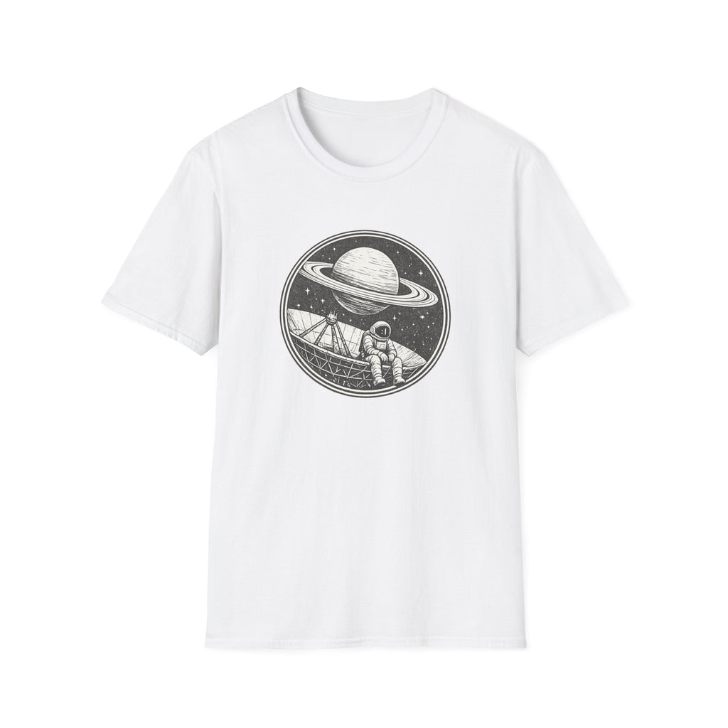 Lonely Astronaut & Saturn Graphic T-Shirt - Vintage Space Explorer Tee