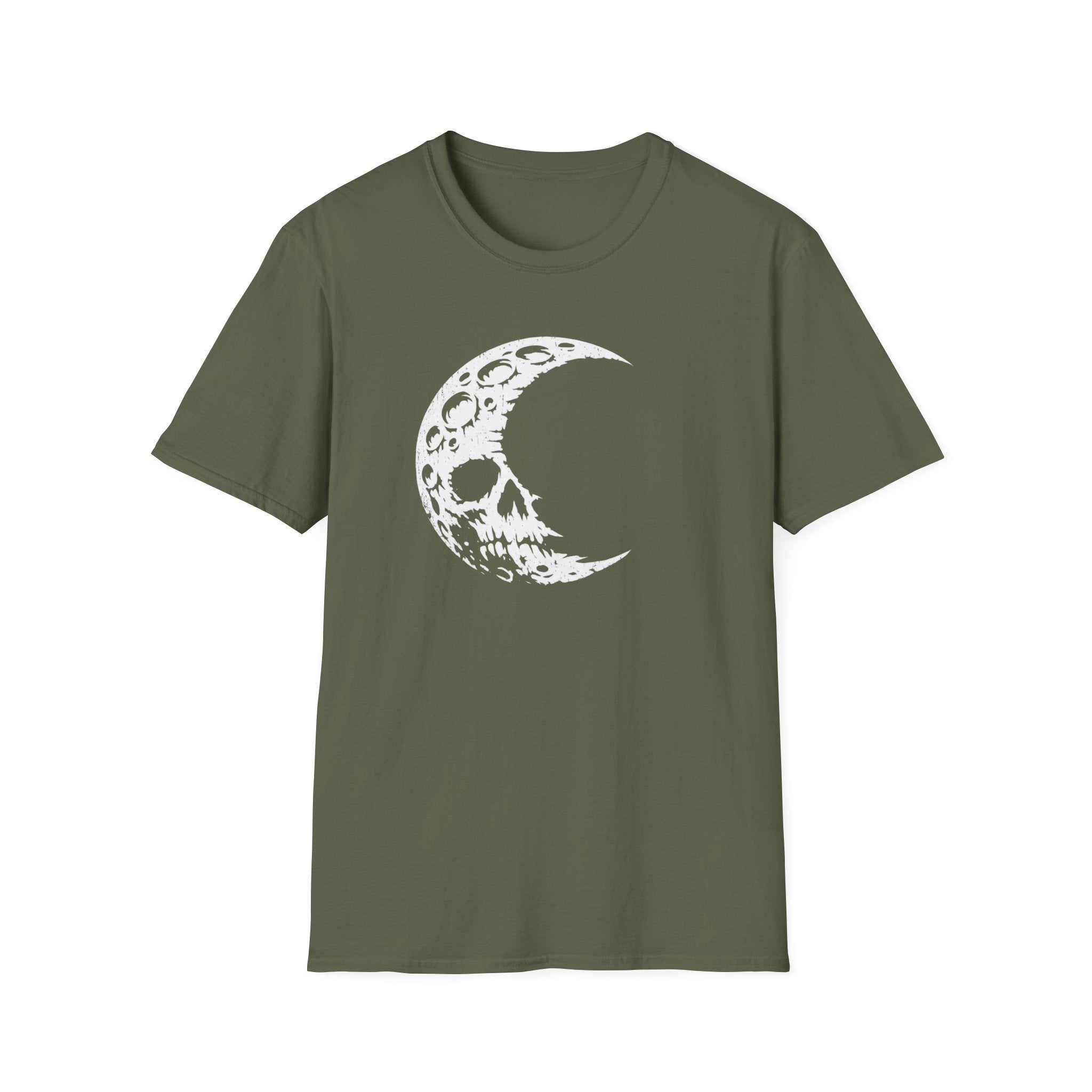 Crescent Skull Moon T-Shirt - Gothic Lunar Graphic Tee