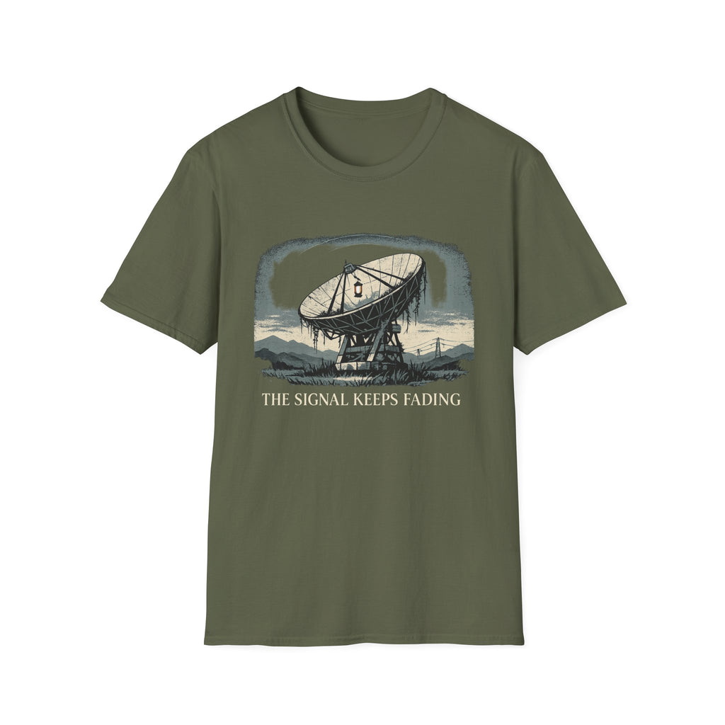 “The Signal Keeps Fading” Vintage Sci‑Fi T-Shirt - Satellite Dish Graphic Tee