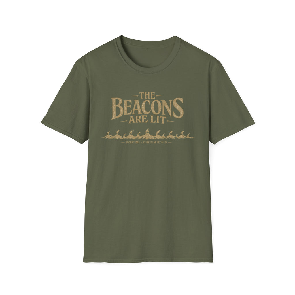 "The Beacons Are Lit" T-Shirt - Overtime Approved Funny Vintage Fantasy Graphic Tee