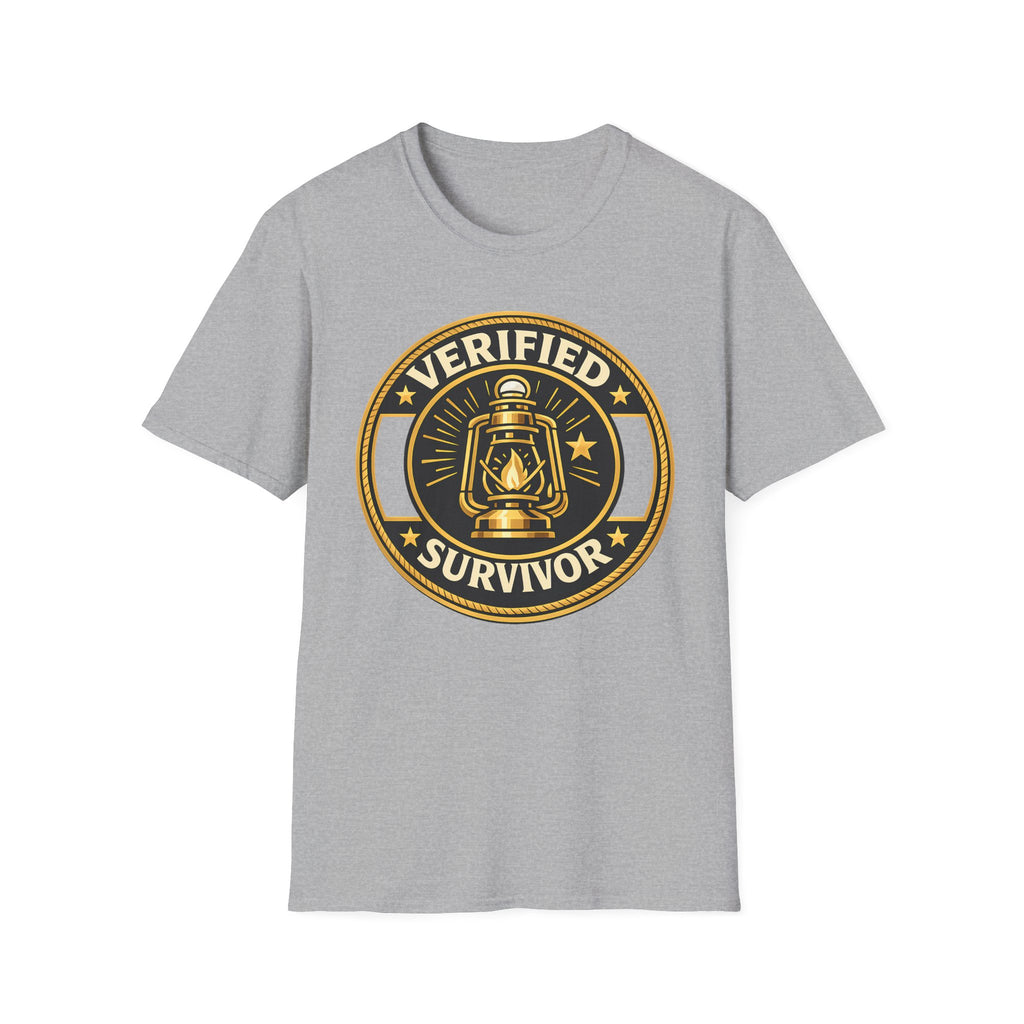 Verified Survivor T-Shirt - Vintage Lantern Emblem Tee