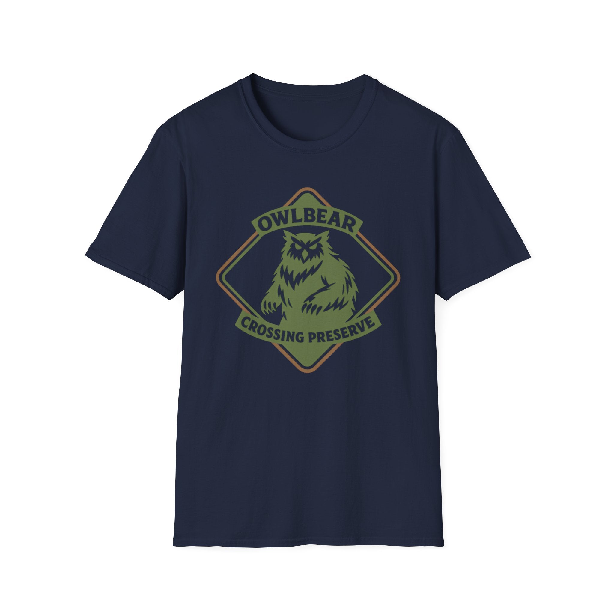 Owlbear Crossing Preserve T-Shirt - Fantasy RPG Creature Tee