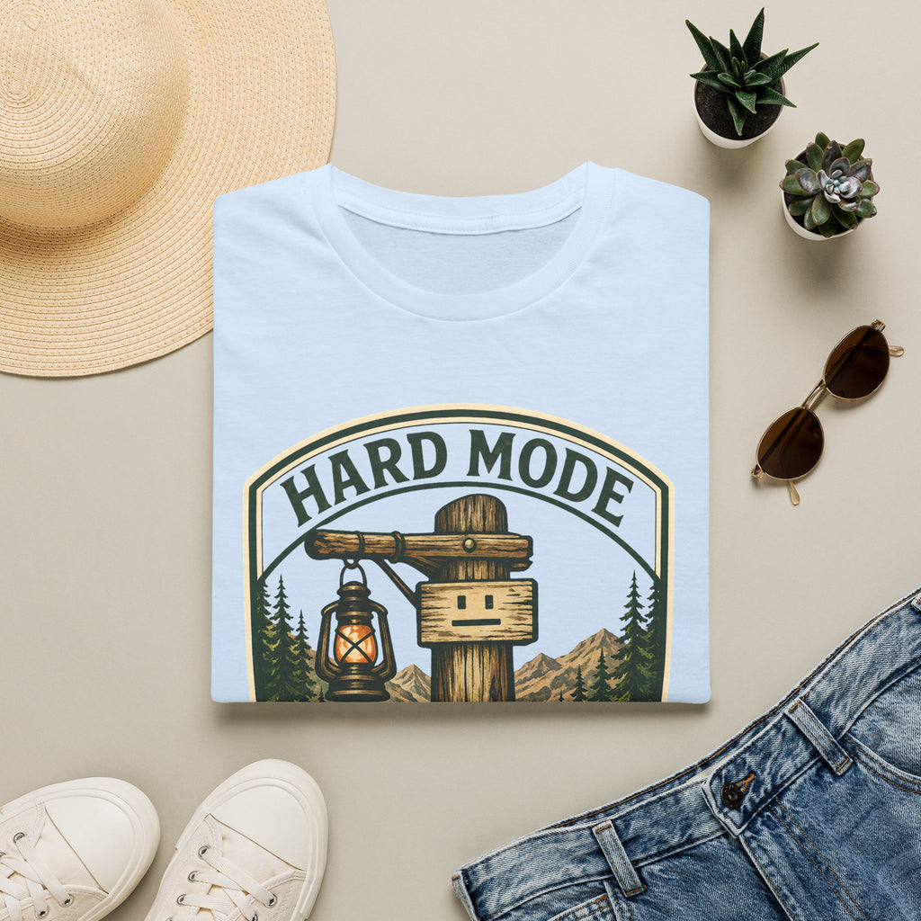 Hard Mode Trail Marker T-Shirt - Lantern Sign Graphic Tee