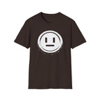 Meh Emoji Face Coin Grunge T-Shirt - Minimal Neutral Emoticon Tee
