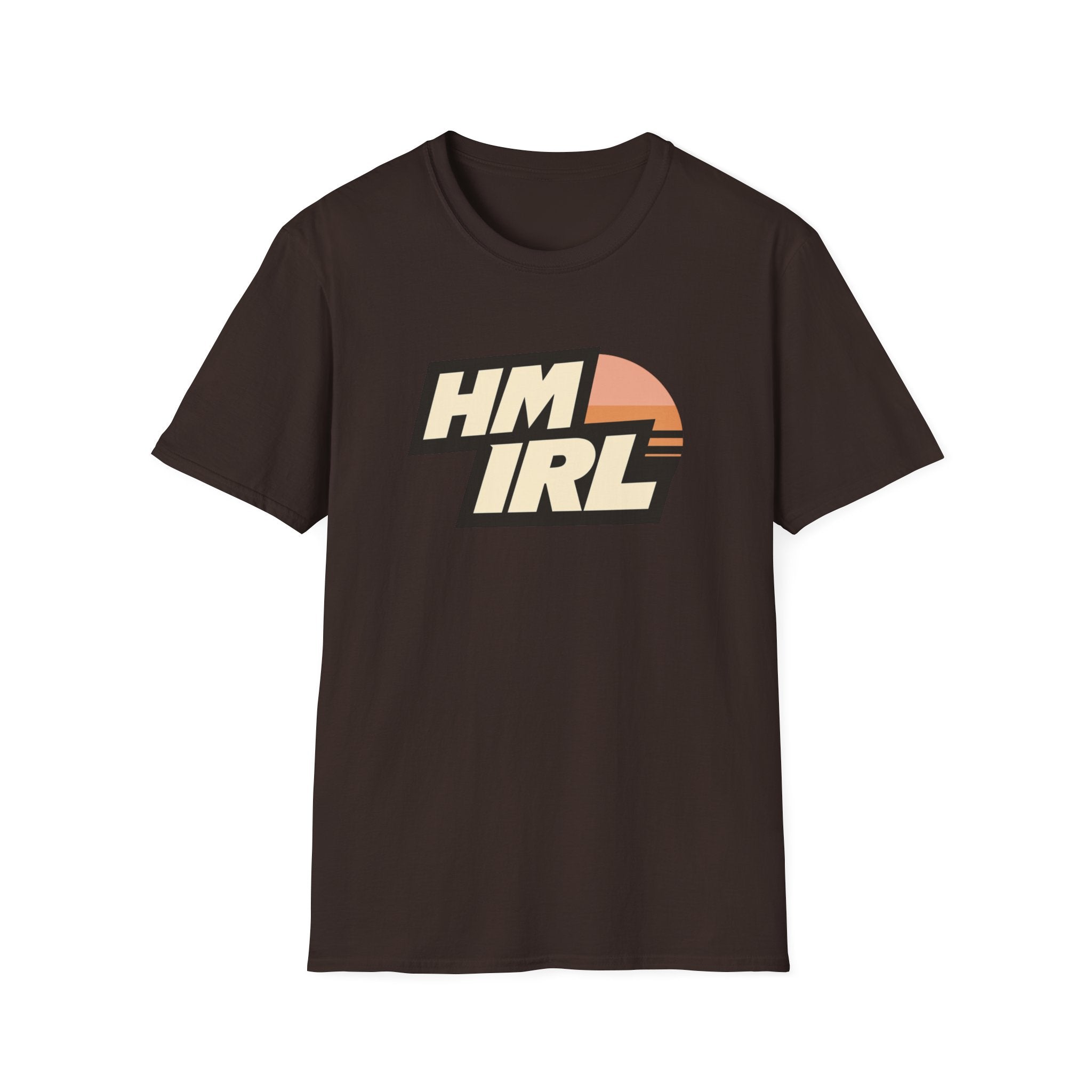 HM IRL Retro Logo T-Shirt — Vintage Sunset Graphic Tee