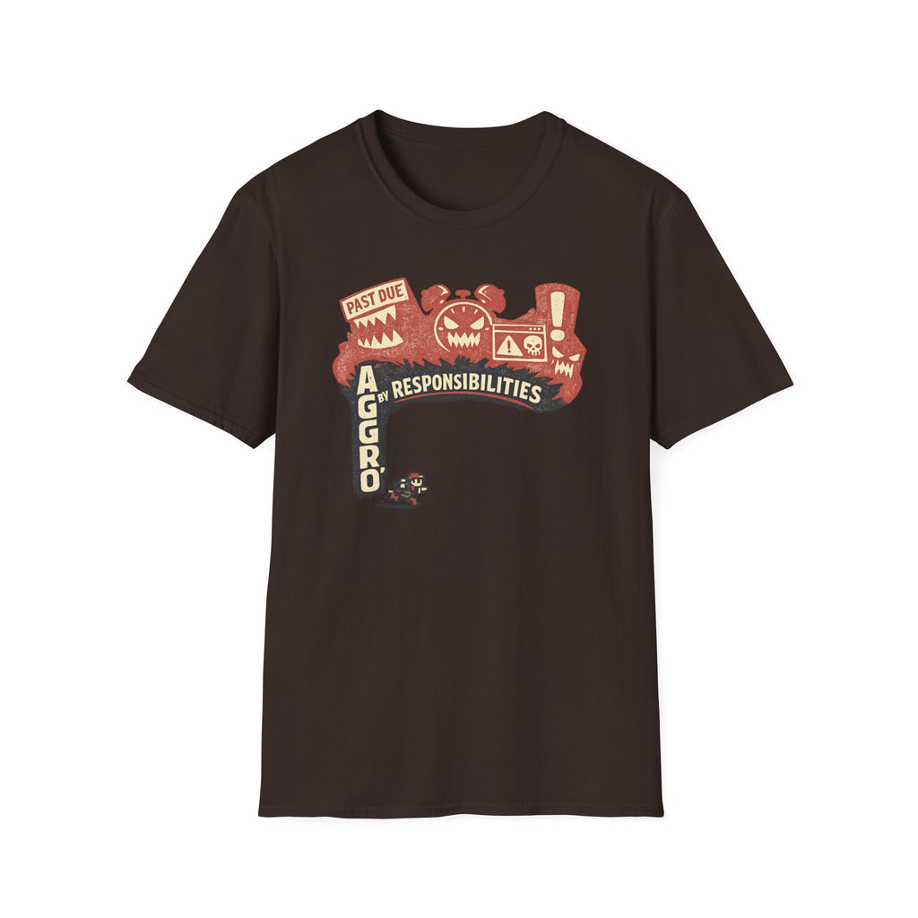 “Aggro' By Responsibilities” T-Shirt - Retro Cartoon Procrastination Tee