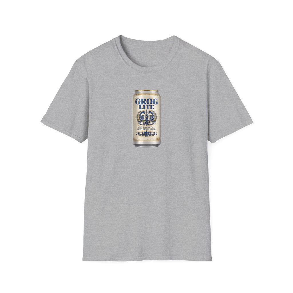 Grog Lite Parody Beer Can Graphic T-Shirt