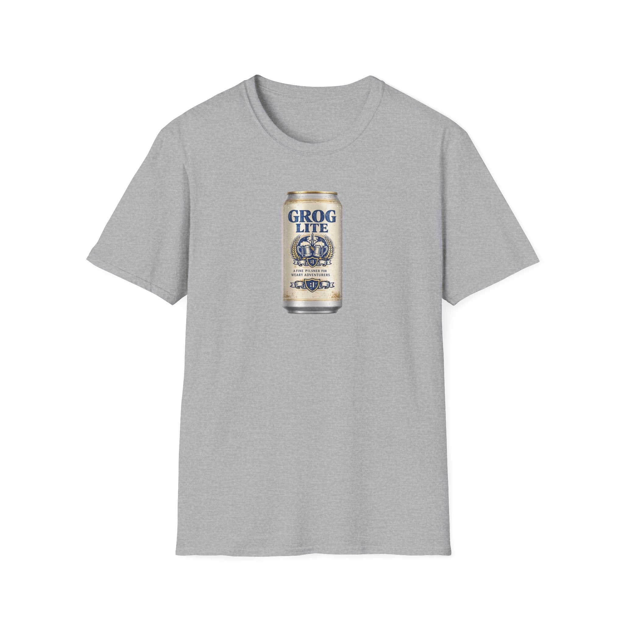 Grog Lite Parody Beer Can Graphic T-Shirt