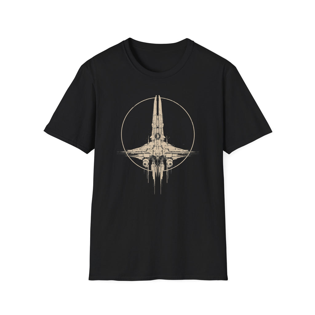 Stylized Star Fighter T-Shirt - Vintage Sci‑Fi Starship Graphic