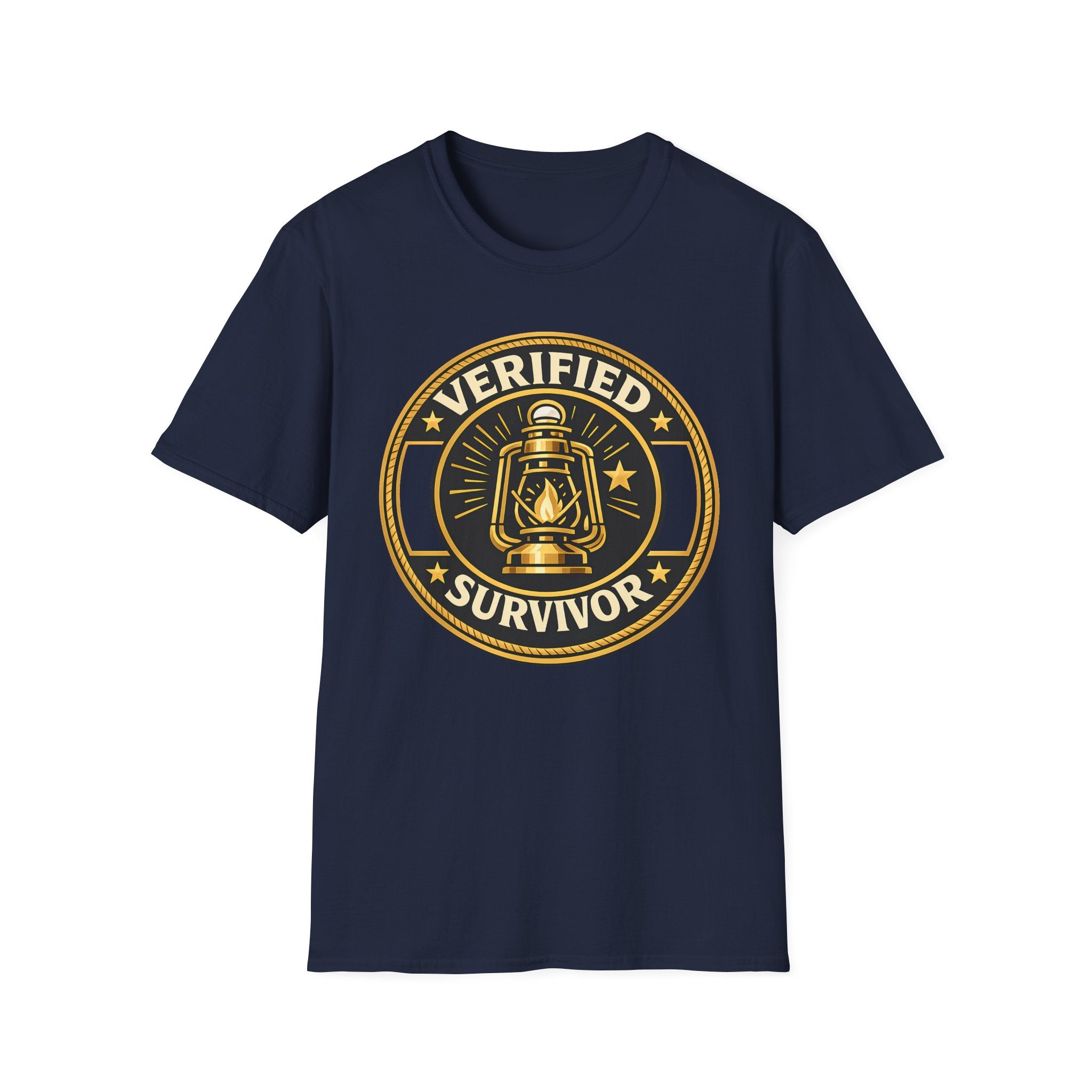 Verified Survivor T-Shirt - Vintage Lantern Emblem Tee