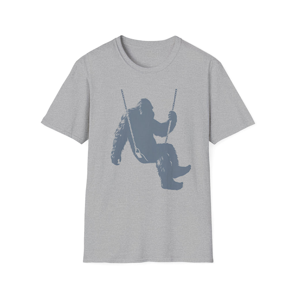 Swinger Bigfoot T-Shirt - Playful Sasquatch On A Swing Graphic Tee