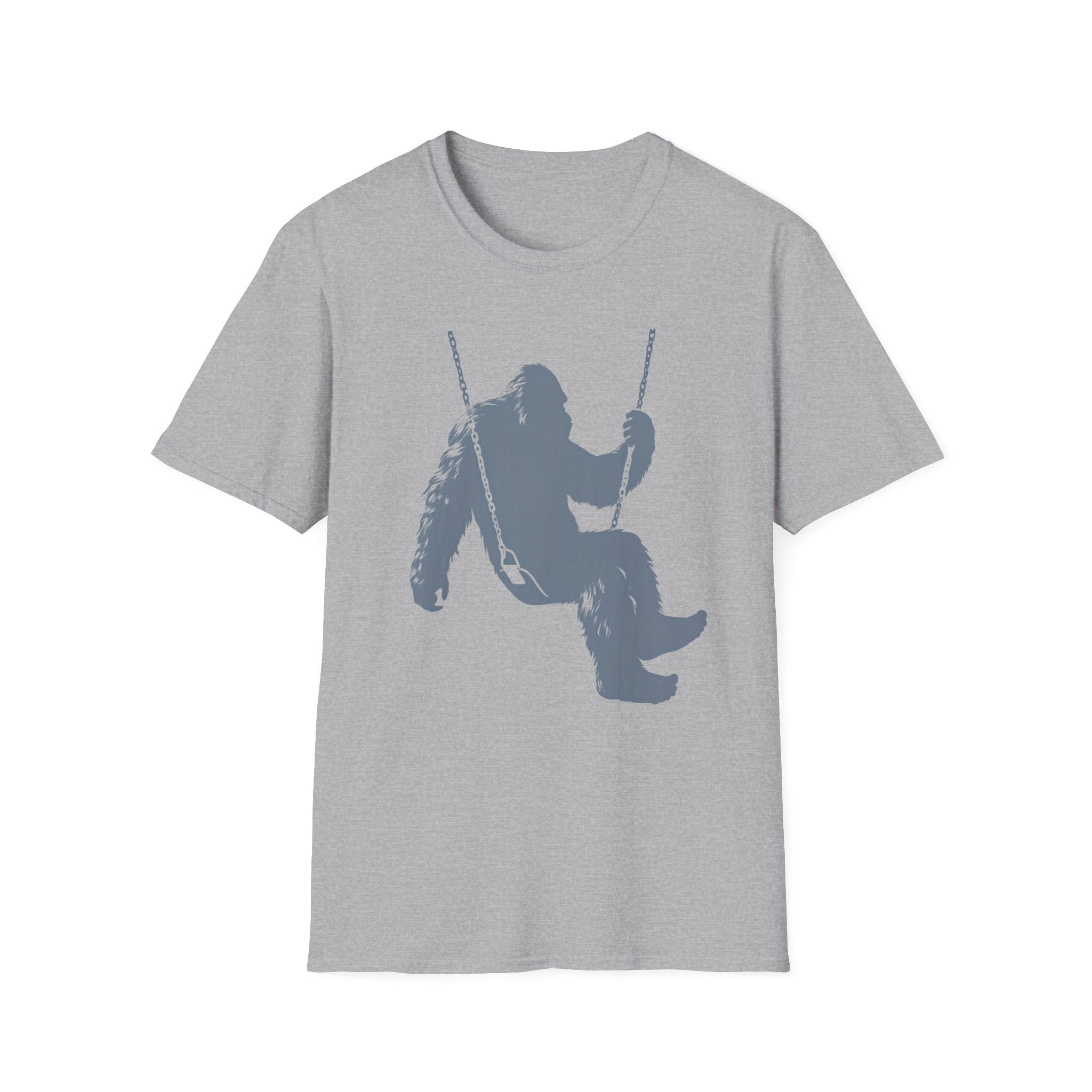 Swinger Bigfoot T-Shirt - Playful Sasquatch On A Swing Graphic Tee
