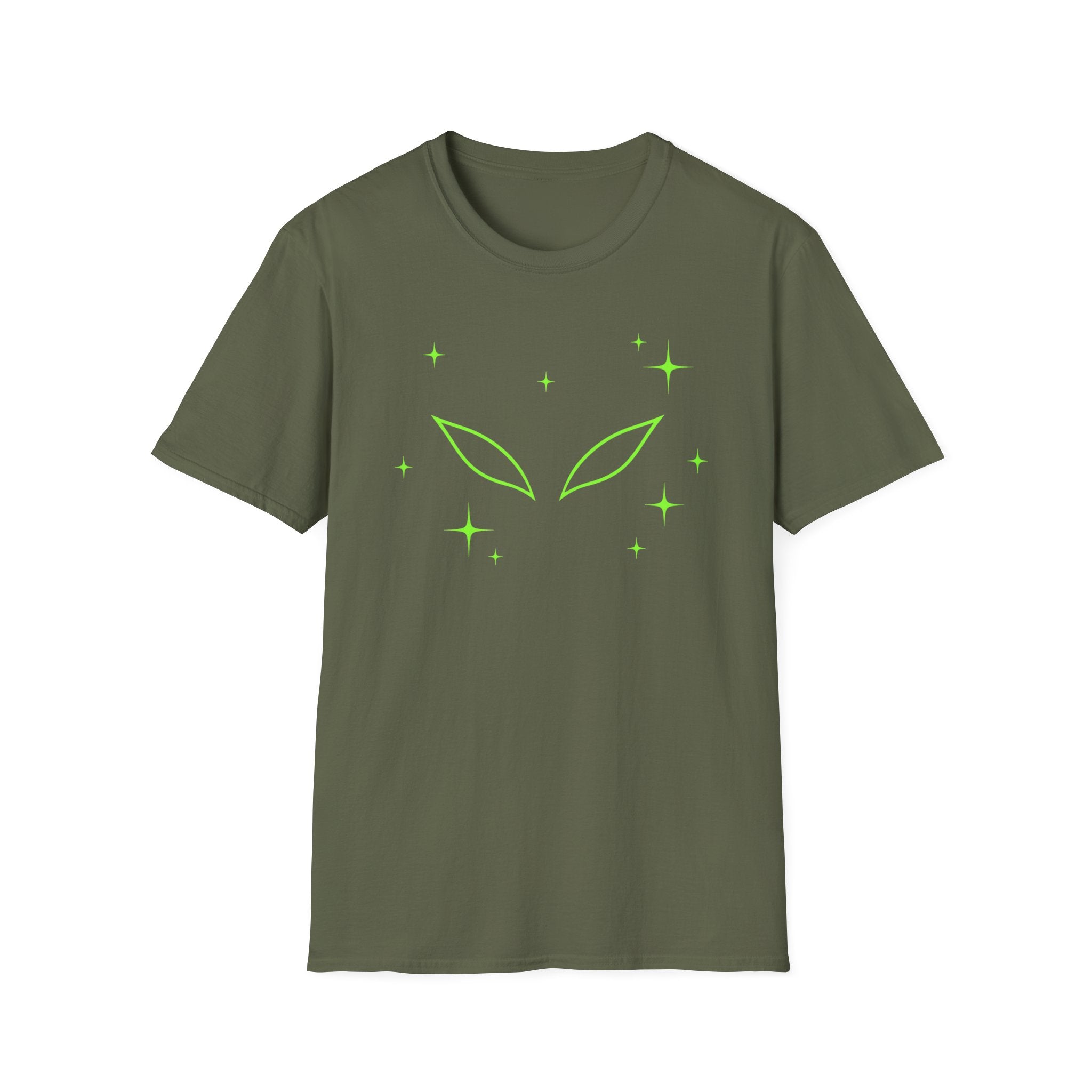 Alien Eyes T-Shirt - Neon Green Sci-fi Space Graphic Tee