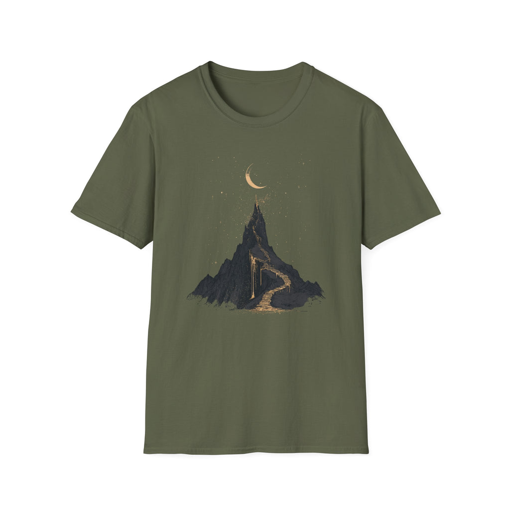 Mountain Peak T-Shirt — Minimal Moon & Golden Path Tee