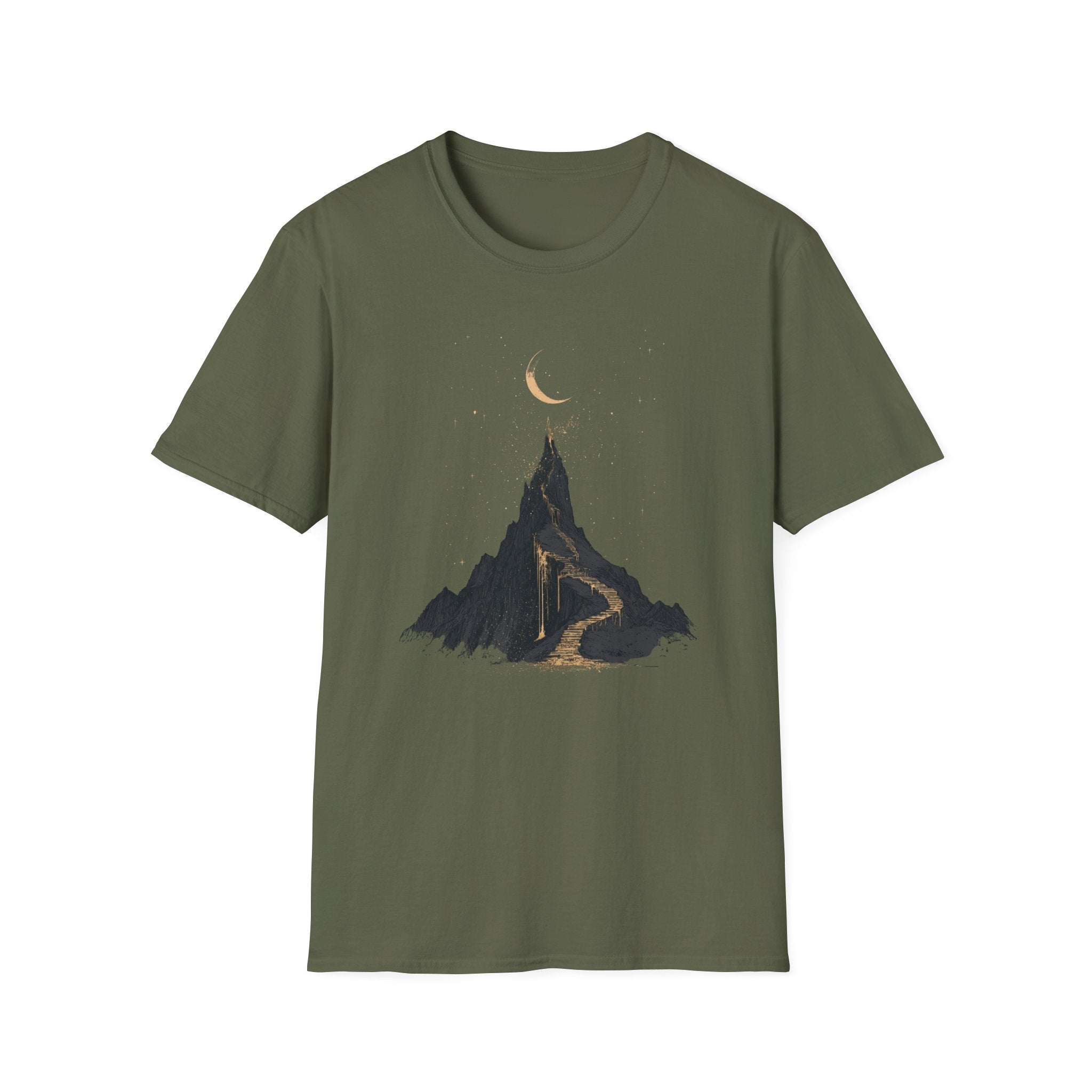 Mountain Peak T-Shirt — Minimal Moon & Golden Path Tee