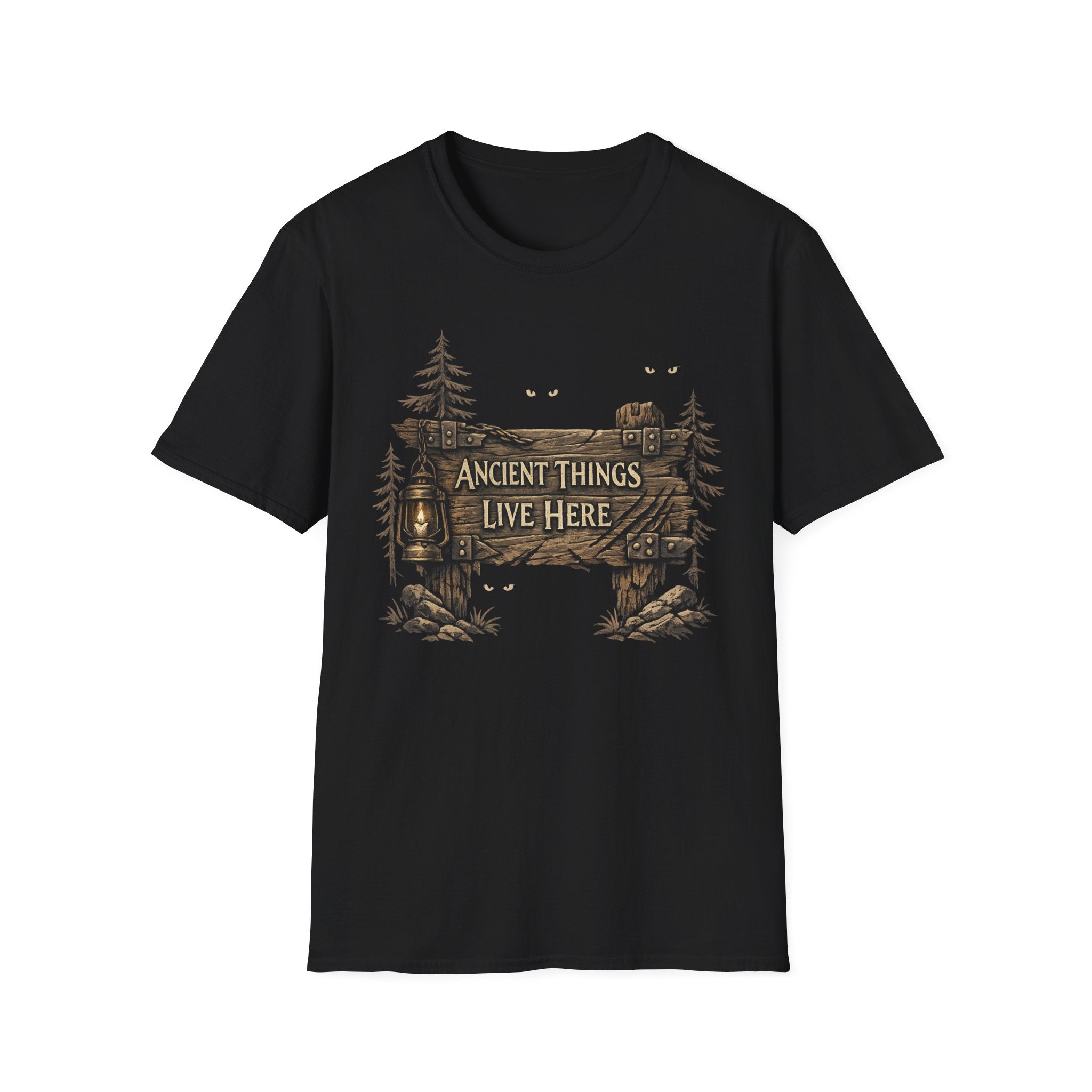 Ancient Things Live Here T-Shirt - Rustic Forest Fantasy Tee