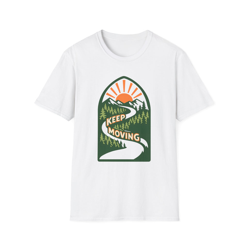 Keep Moving Adventure T-Shirt - Mountain Sunrise Graphic Tee