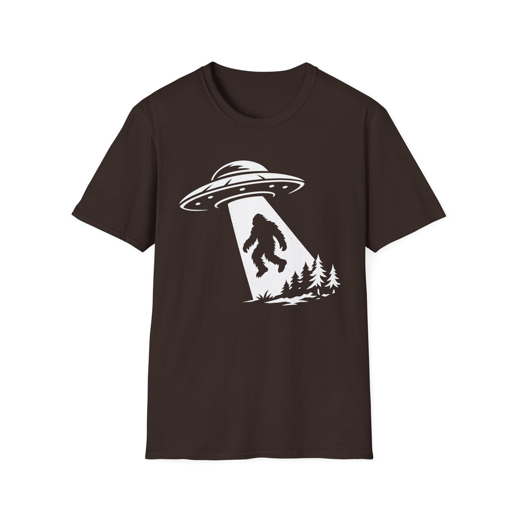Bigfoot Abduction T-Shirt - Sasquatch UFO Beam Graphic Tee