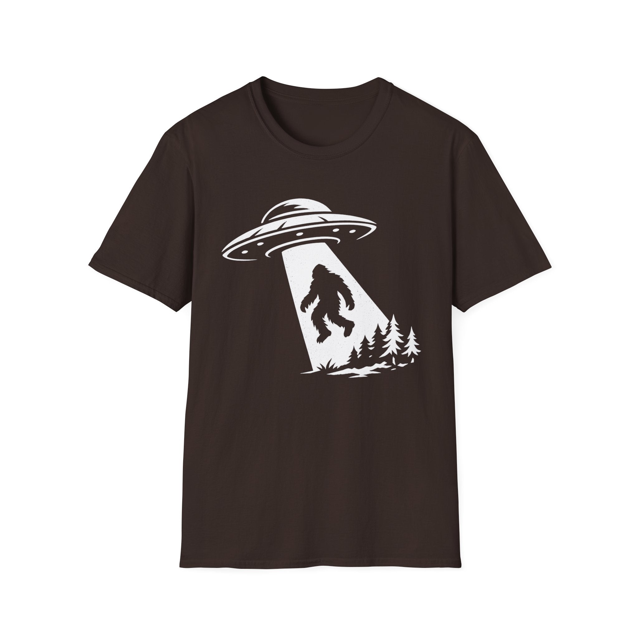 Bigfoot Abduction T-Shirt - Sasquatch UFO Beam Graphic Tee