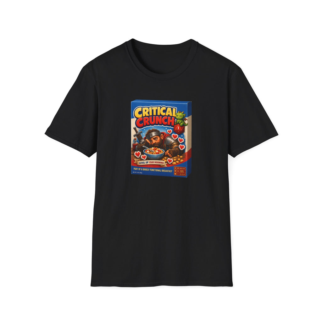 Critical Crunch Cereal T-Shirt — Retro Gaming Breakfast Tee