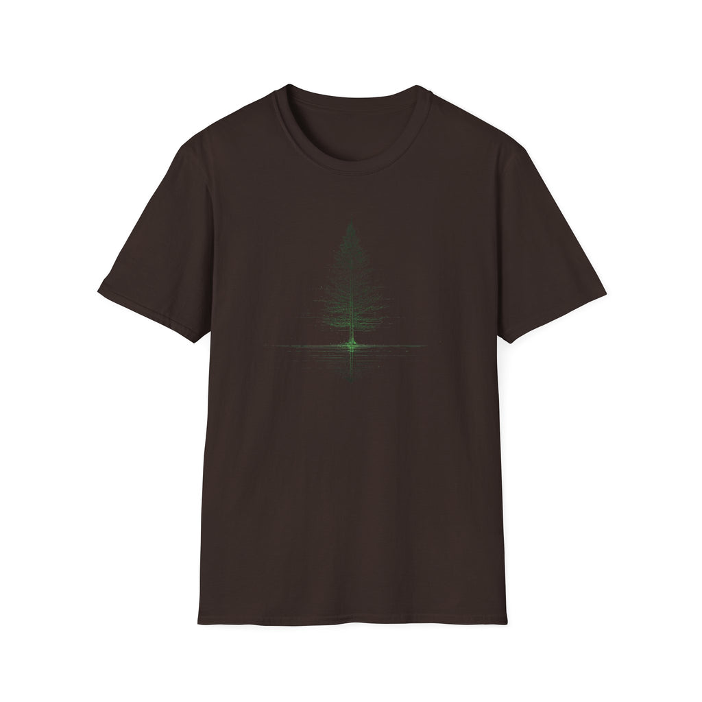 Minimal Pine Tree T-Shirt — Reflection Silhouette Tee