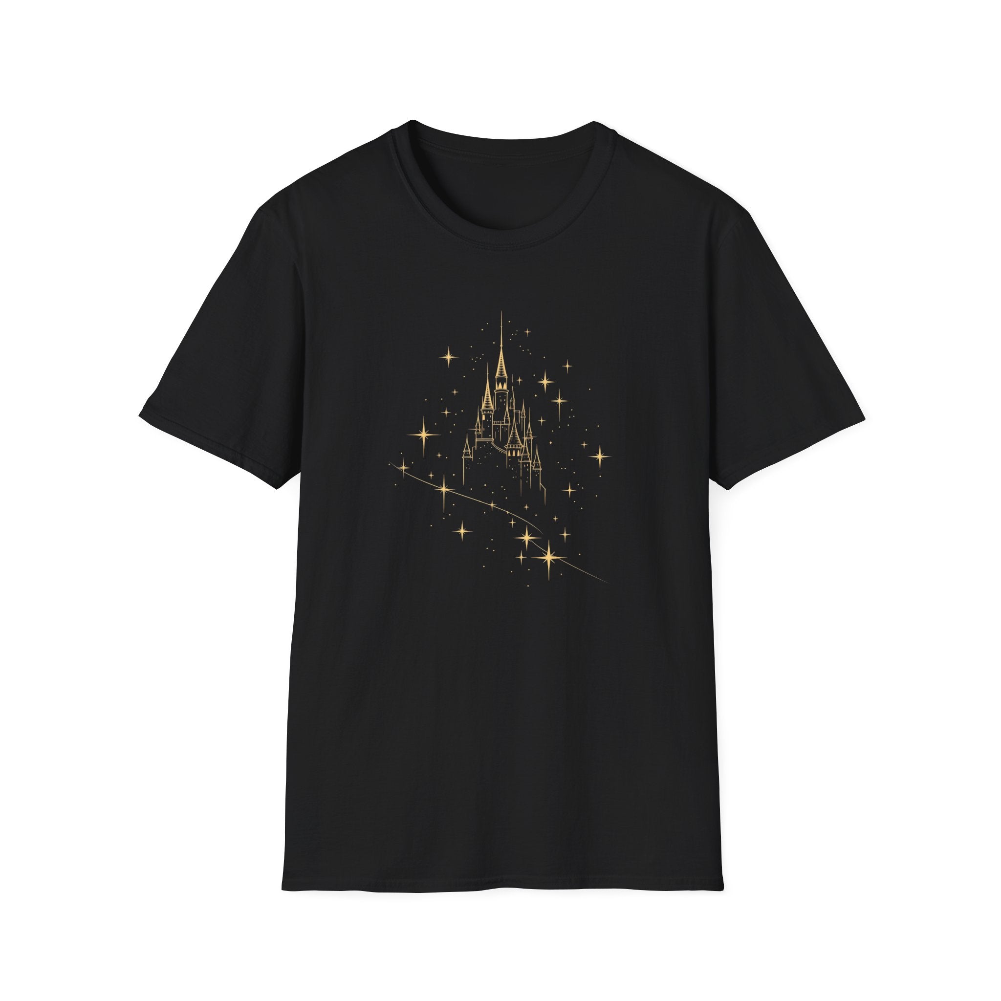 Sparkling Castle T-Shirt — Gold Fairy Tale Castle Graphic
