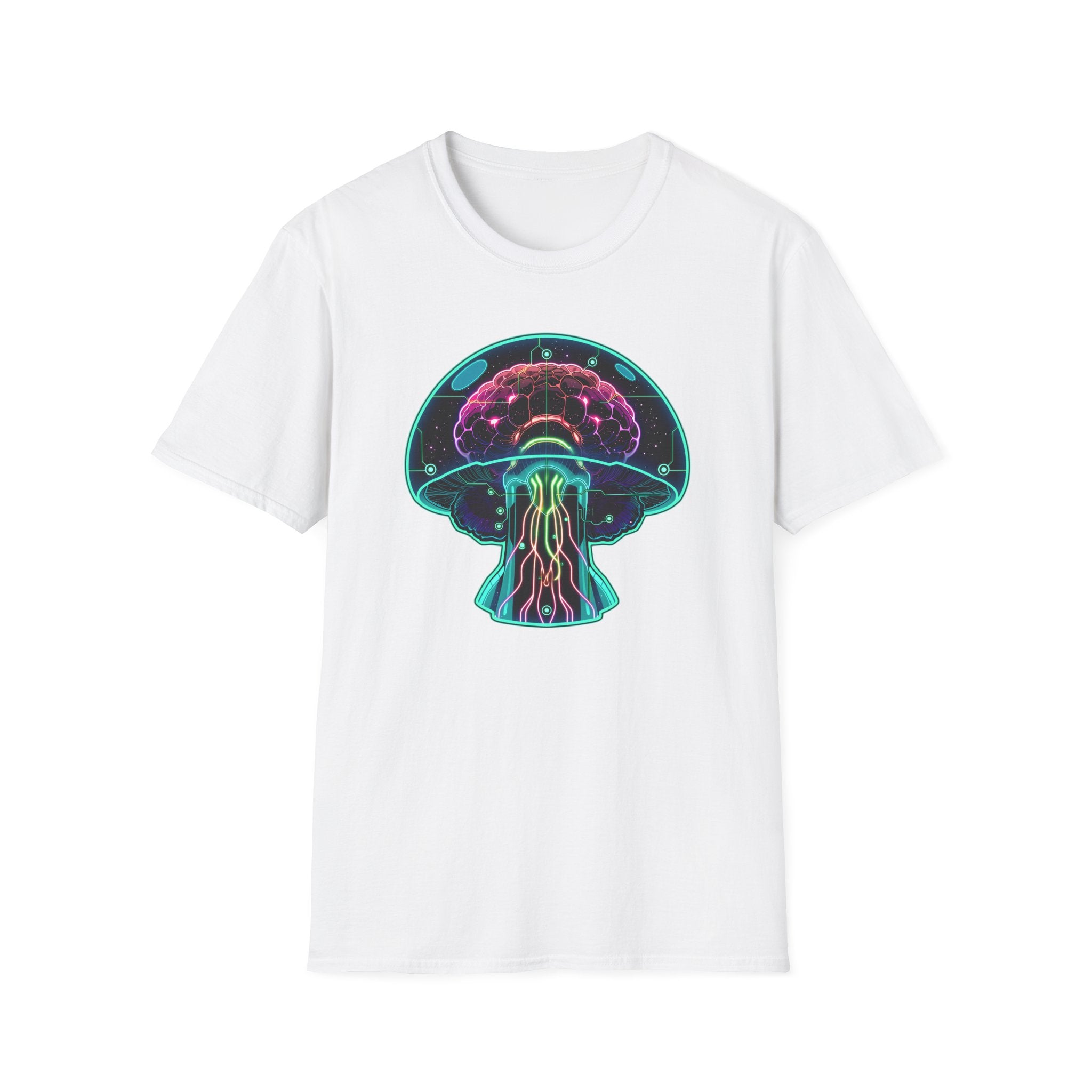 Neon Brain Jellyfish T-Shirt - Mother Brain Inspired Sci‑Fi Graphic Tee
