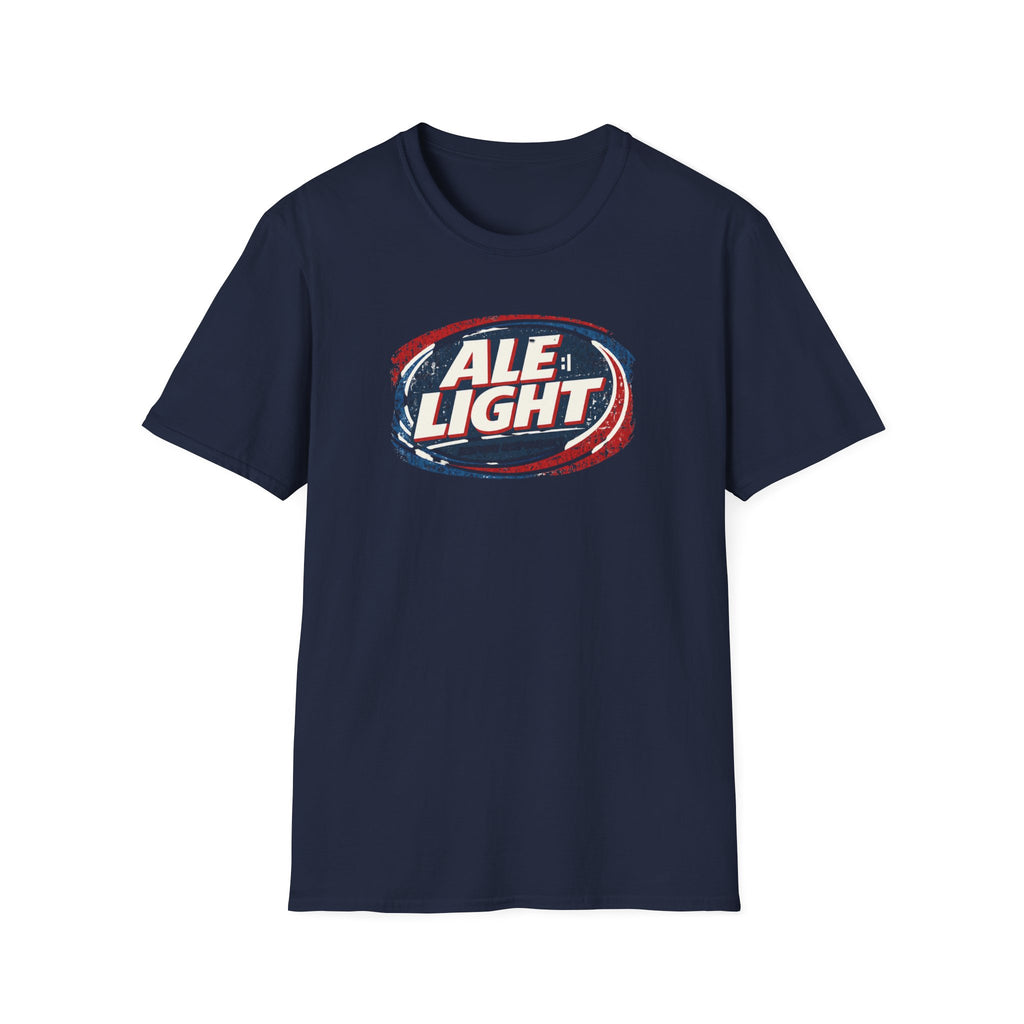 Ale Light (Respawn Responsibly) Parody Logo Graphic T-Shirt — Vintage Beer Logo Tee