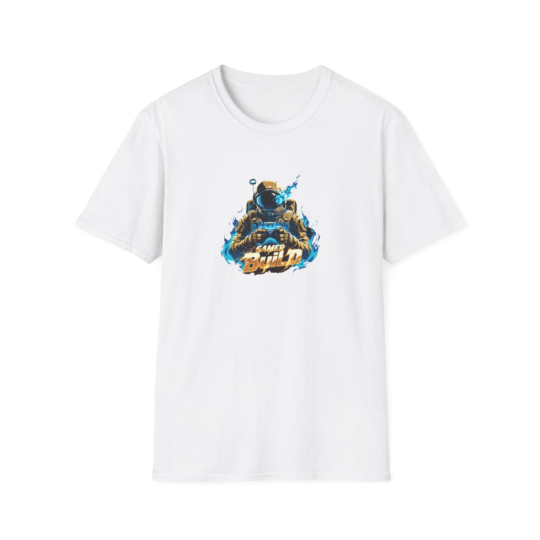 Gamer Build T‑Shirt — Astronaut Gaming Graphic Tee