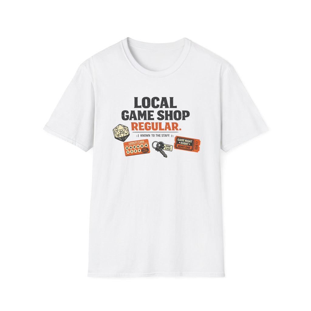 Local Game Shop Regular T‑Shirt — Gamer D20, Loyalty Card & Game Night Design