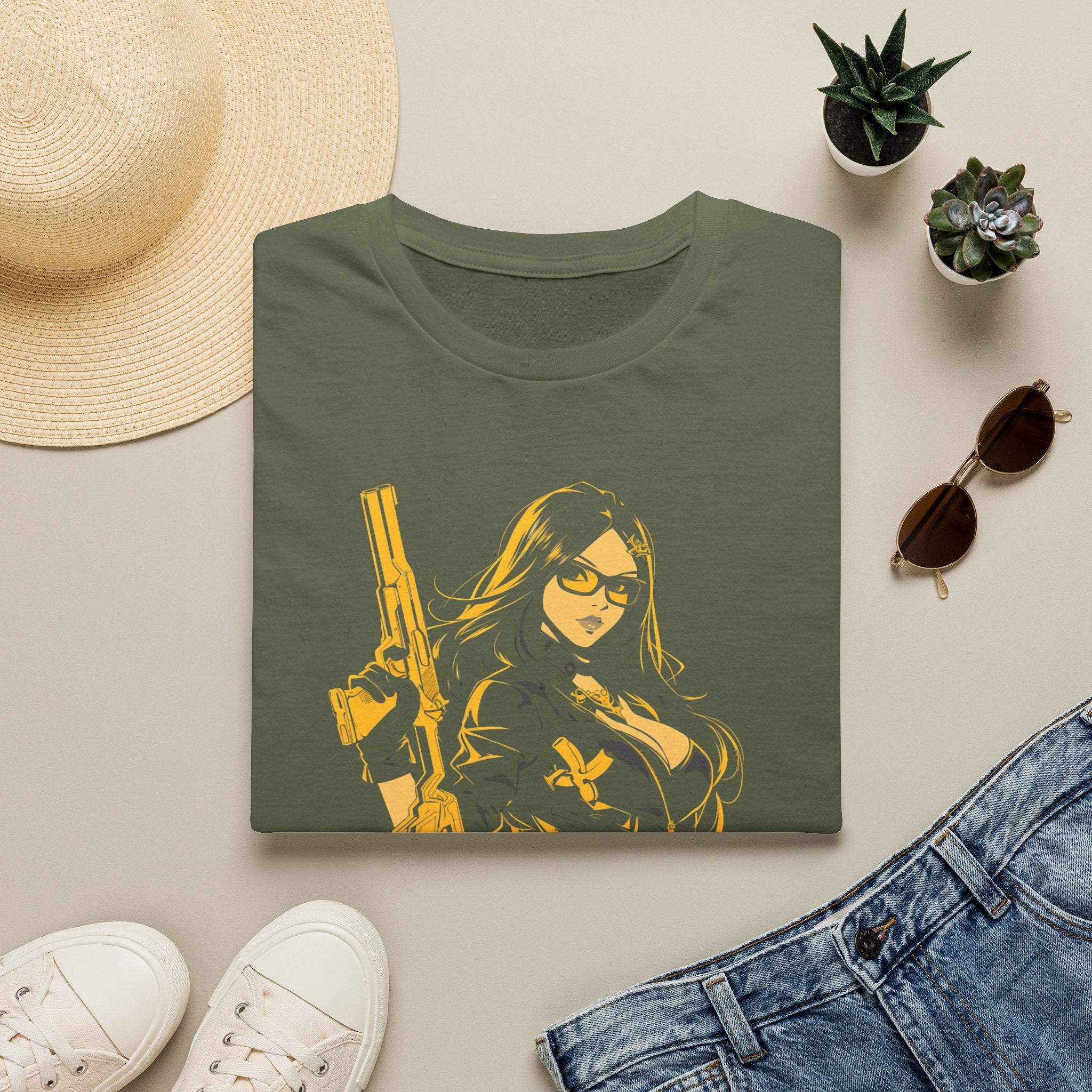 Comic Girl - Noir Femme Illustration T-Shirt