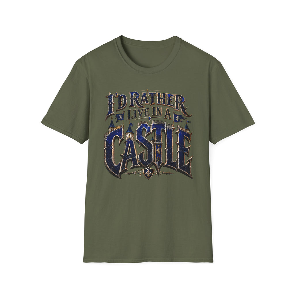I'd Rather Live In A Castle T-Shirt - Vintage Fantasy Castle Graphic Tee