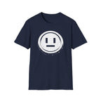 Meh Emoji Face Coin Grunge T-Shirt - Minimal Neutral Emoticon Tee