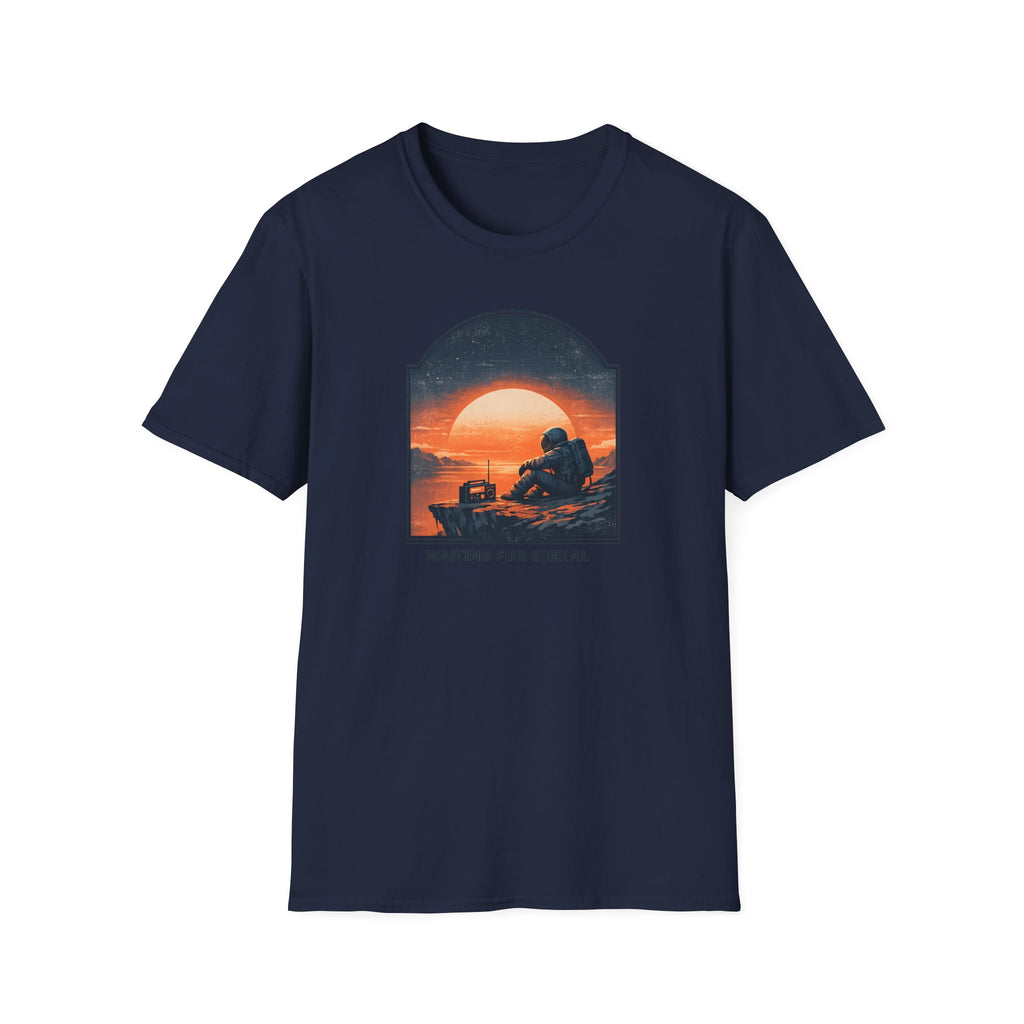 'Waiting For Signal' Astronaut Graphic T-Shirt - Retro Radio Sunset