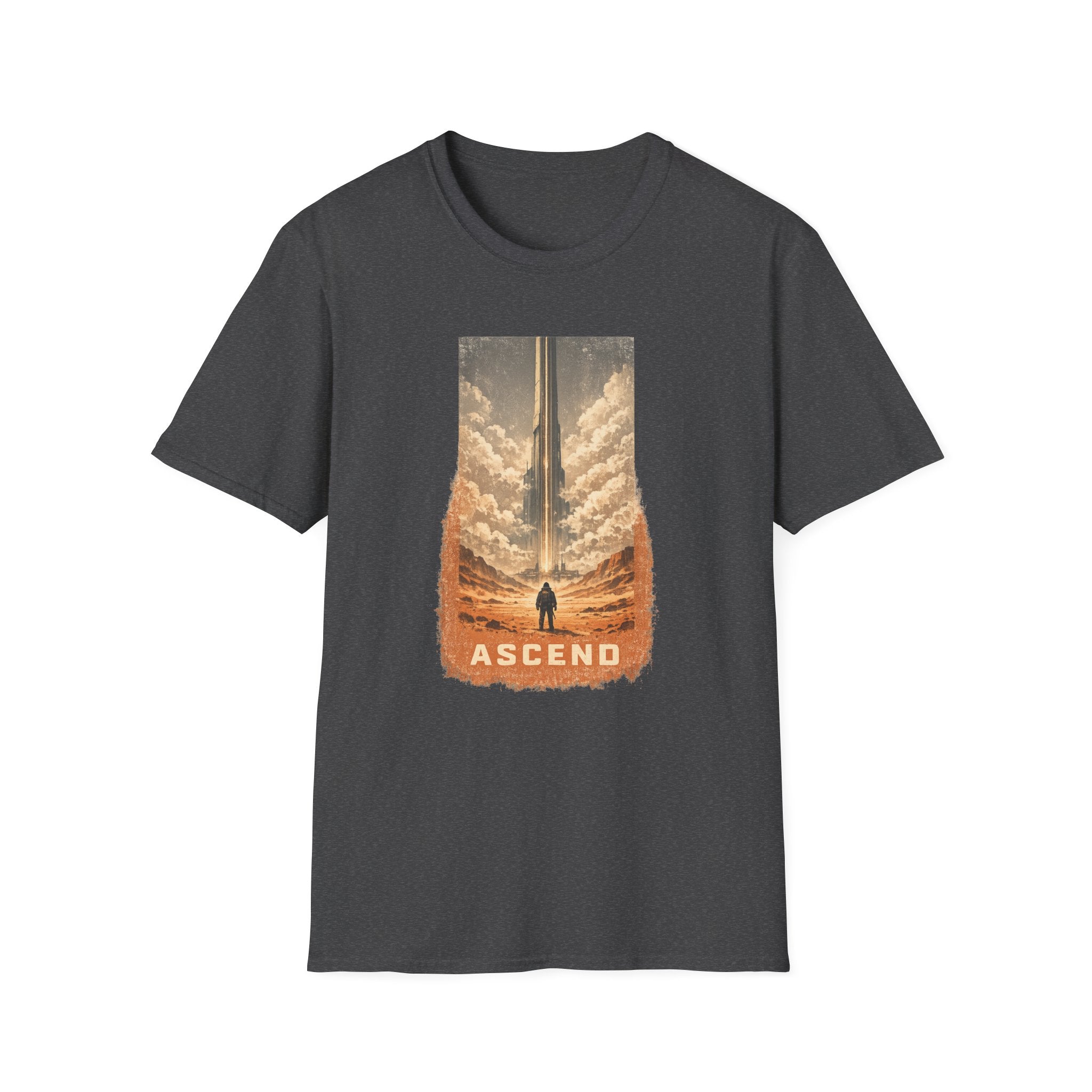 Ascend Sci-Fi T‑Shirt — Vintage Space Launch Graphic