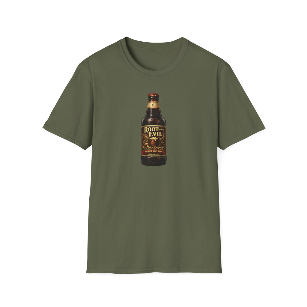 Root of All Evil Vintage Root Beer Bottle T-Shirt