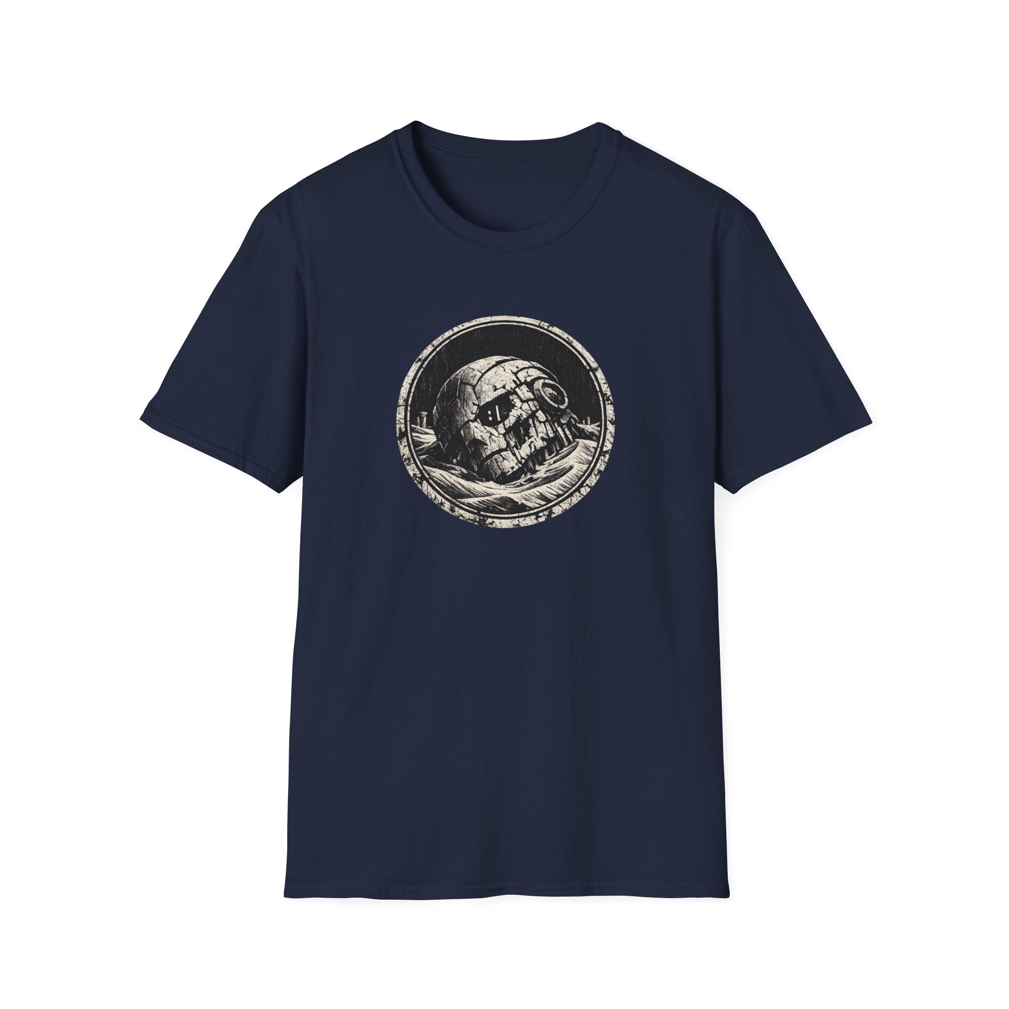 Buried Robot T‑Shirt – Vintage Space Helmet Graphic Tee