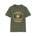 Hard Mode Merit Badge T‑Shirt — Retro Lantern Gaming/Outdoors Crew Tee