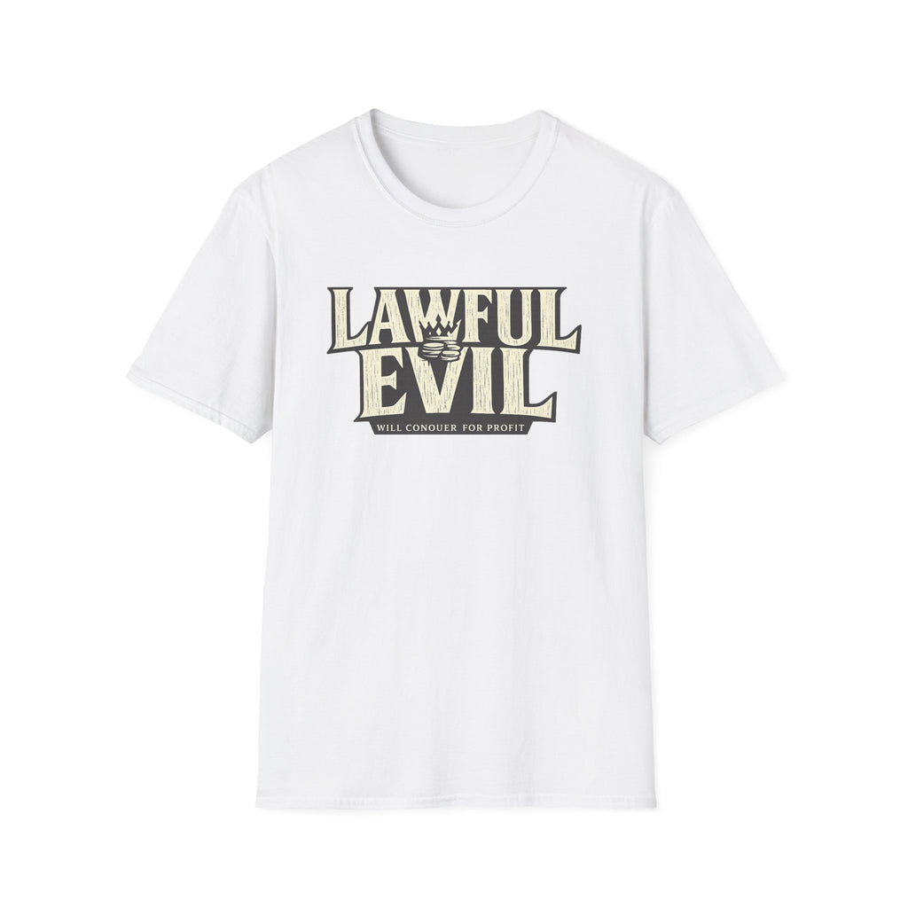 Lawful Evil Graphic Tee — "Will Conquer for Profit" D&D Inspired T-Shirt