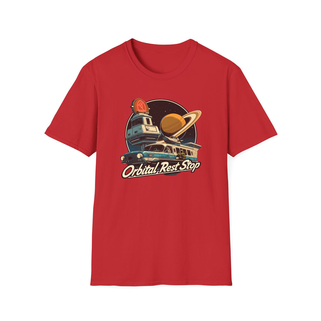 “Orbital Rest Stop” Vintage Camper & Saturn Graphic T-Shirt