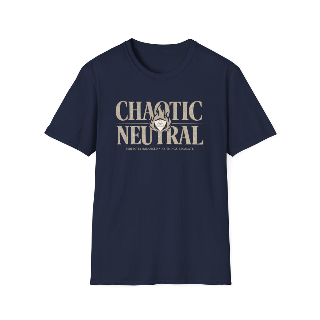 Chaotic Neutral T-Shirt — D20 Flame RPG Gamer Tee (Perfectly Balanced)