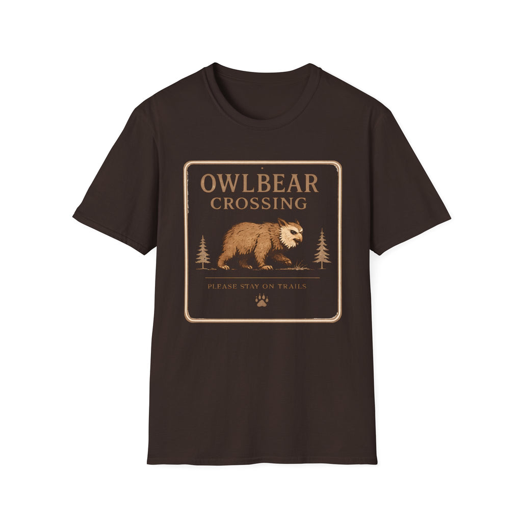 Owlbear Crossing Sign T-Shirt - Fantasy Creature Graphic Tee