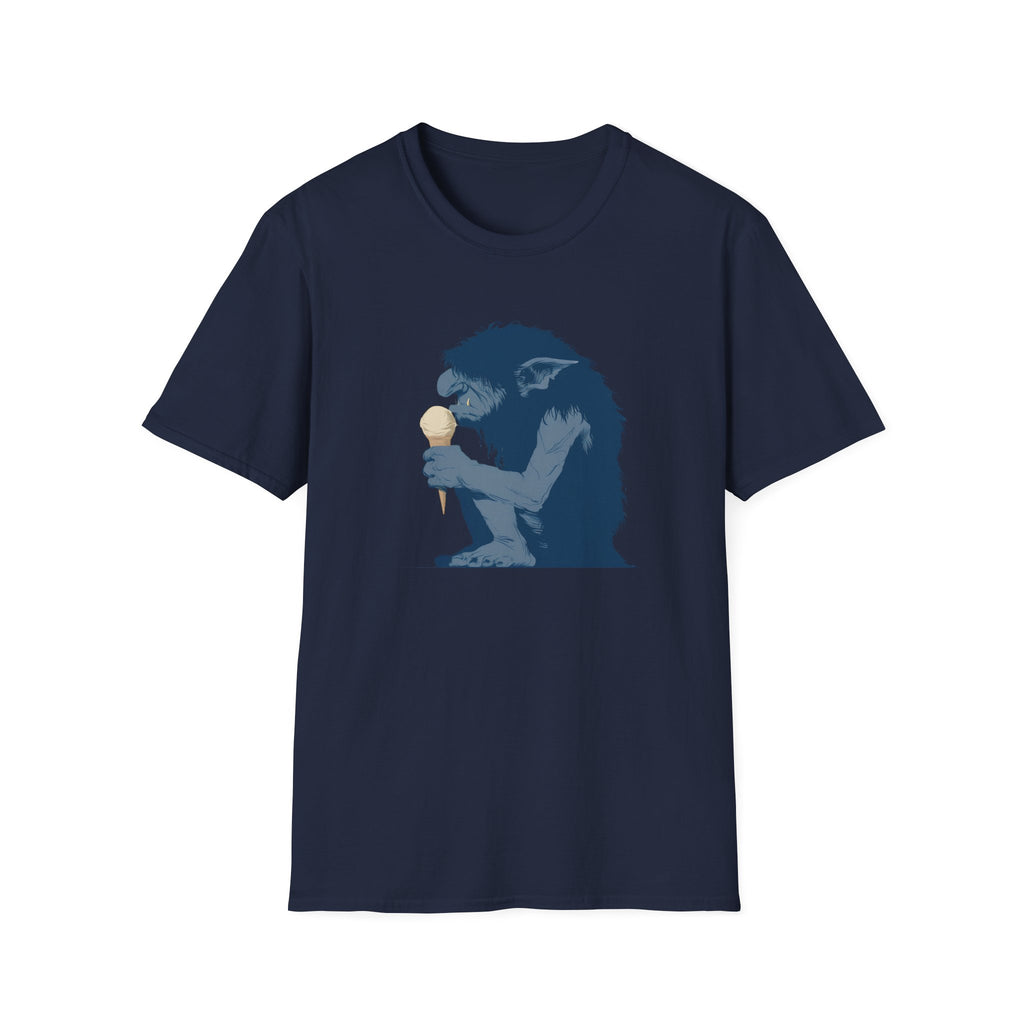 Ogre With Ice Cream T-Shirt - Retro Monster Graphic Tee