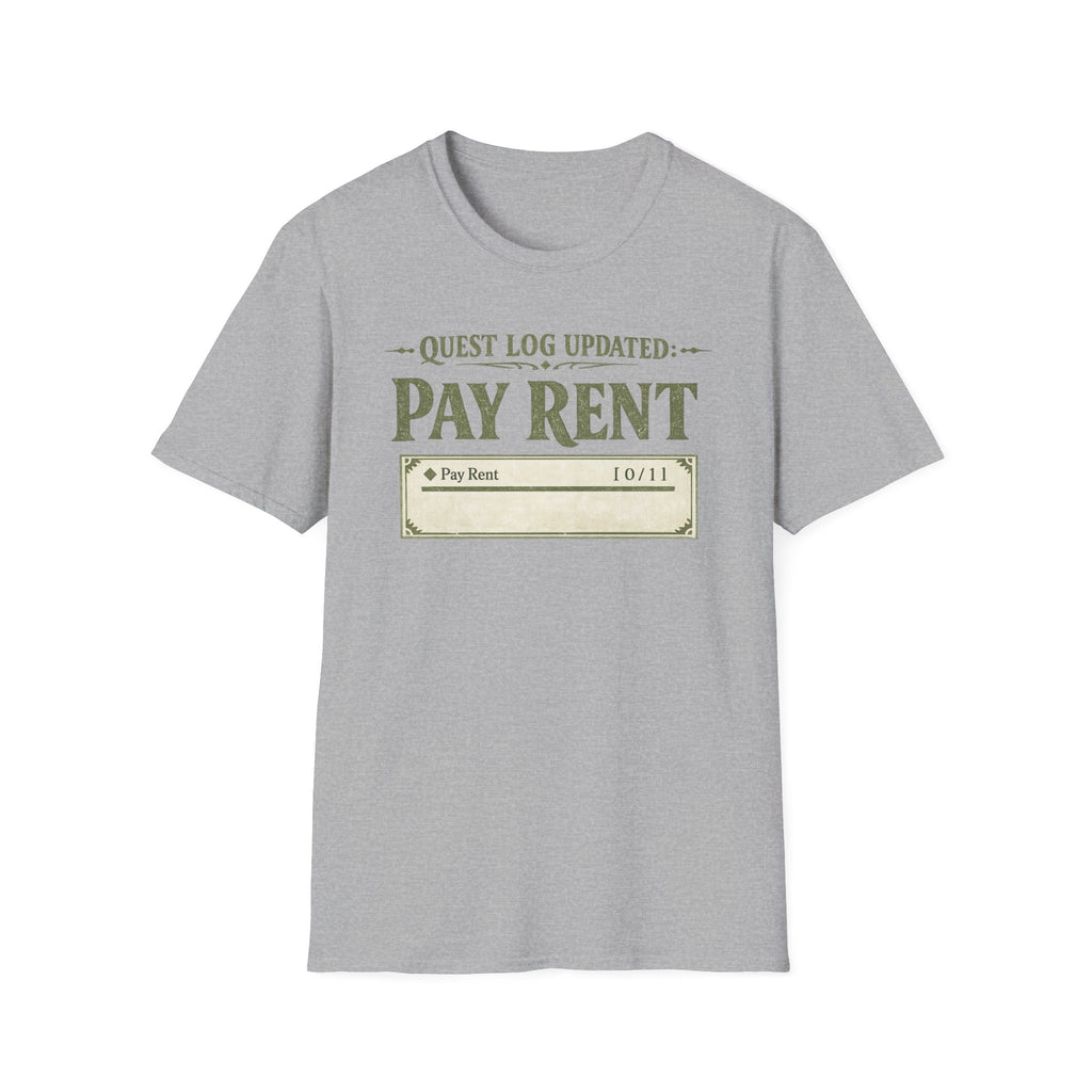 "Quest Log Updated: Pay Rent" Gaming T-Shirt