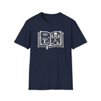 Spellbook Stylized Graphic T-Shirt - Vintage Witchbook Tee (Eye, Skull & Symbols)