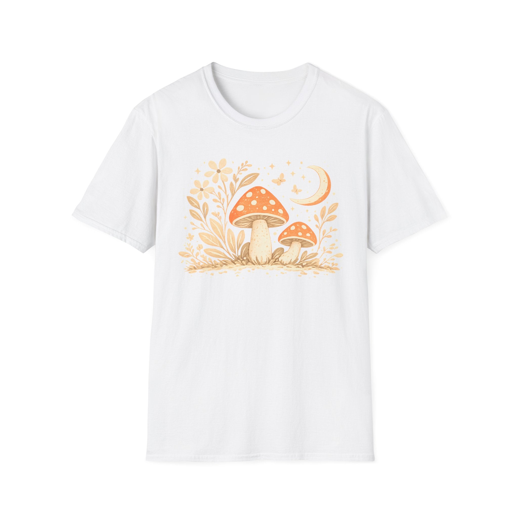 Whimsical Mushroom Moon T-Shirt - Forest Graphic Tee