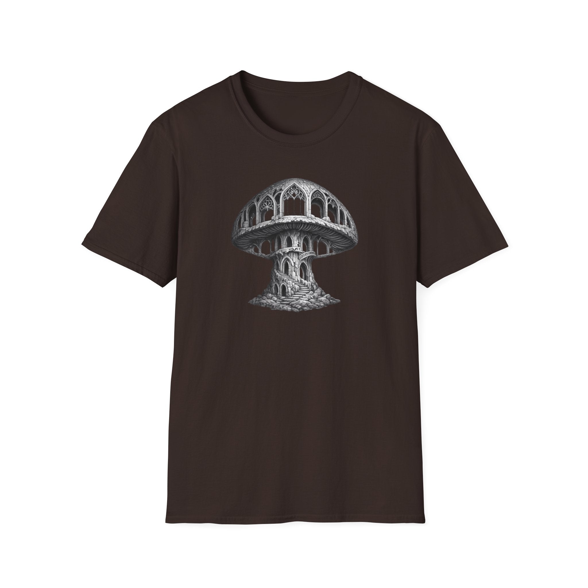 Mushroom Cathedral T‑Shirt — Mystical Fungal Fantasy Tee