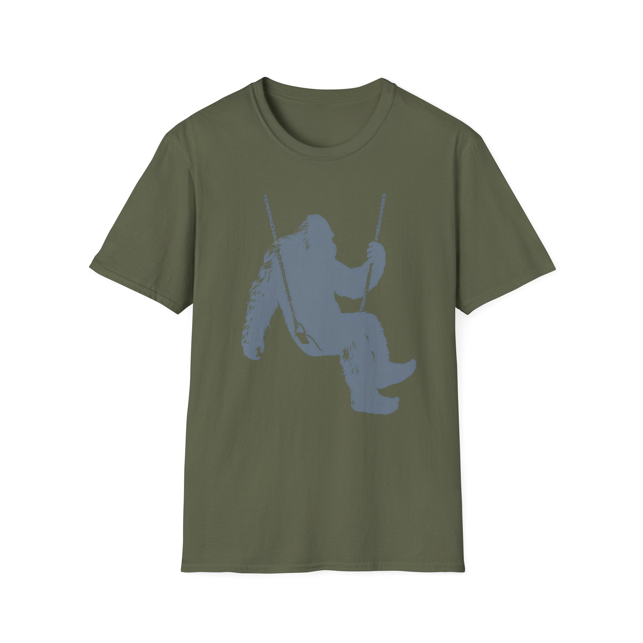 Swinger Bigfoot T-Shirt - Playful Sasquatch On A Swing Graphic Tee
