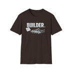 Builder T-Shirt — Architectural Blueprint & Construction Crew Tee