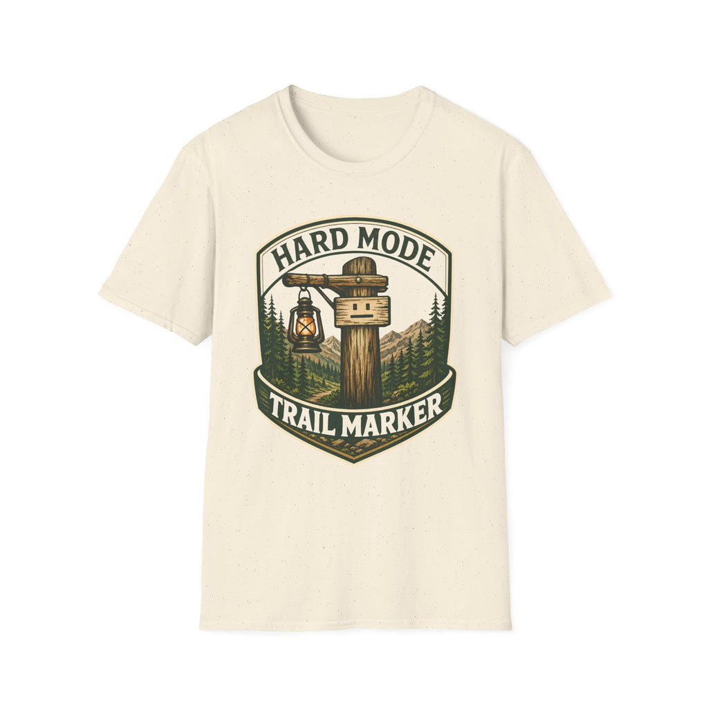 Hard Mode Trail Marker T-Shirt - Lantern Sign Graphic Tee
